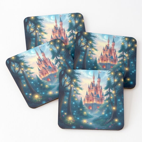 Item preview, Magical Fairytale Castle in Enchanted Forest – Fantasy Wall Art Print designed and sold by Luminari Creations.