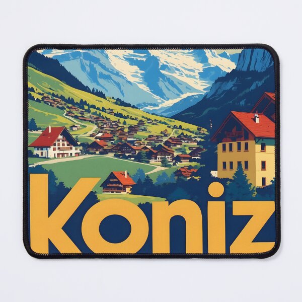 Item preview, Koniz Switzerland 1950s Vintage Travel Tourism designed and sold by TravelersGems.
