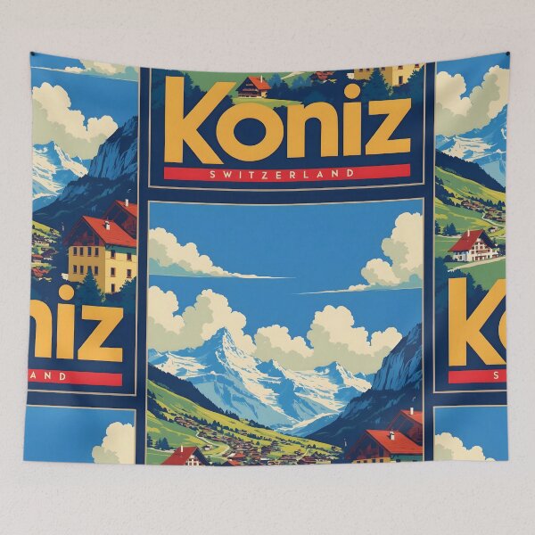 Item preview, Koniz Switzerland 1950s Vintage Travel Tourism designed and sold by TravelersGems.