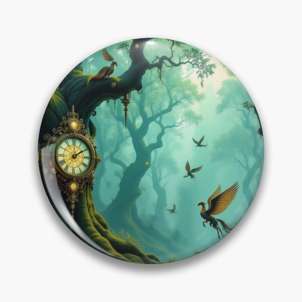 Item preview, Mystic forest & clocktree dreams – glowing birds, mossy magic & poetic silence in twilight tones designed and sold by FotoworldEdel.