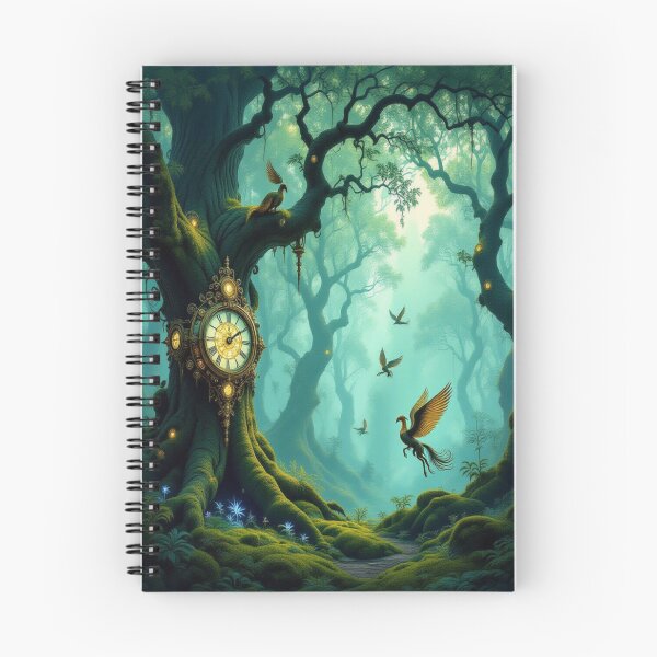 Item preview, Mystic forest & clocktree dreams – glowing birds, mossy magic & poetic silence in twilight tones designed and sold by FotoworldEdel.