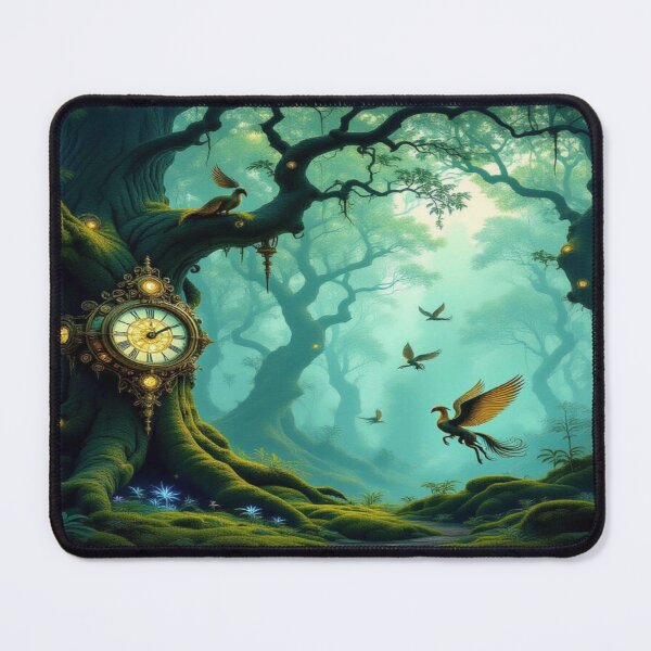Item preview, Mystic forest & clocktree dreams – glowing birds, mossy magic & poetic silence in twilight tones designed and sold by FotoworldEdel.