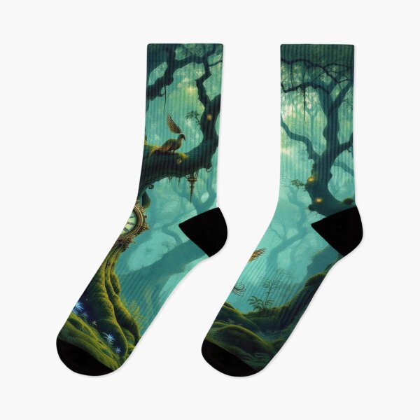 Item preview, Mystic forest & clocktree dreams – glowing birds, mossy magic & poetic silence in twilight tones designed and sold by FotoworldEdel.