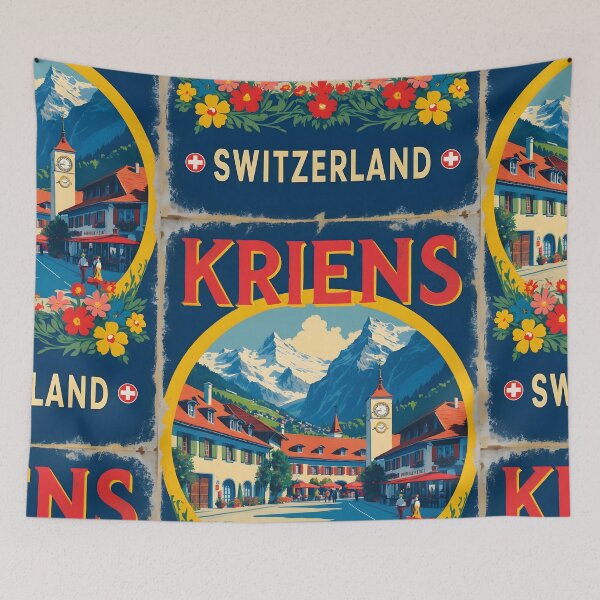 Item preview, Kriens Switzerland 1950s Vintage Travel Tourism designed and sold by TravelersGems.
