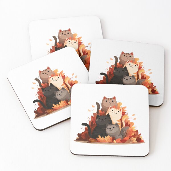Item preview, Cute Cats in Leaves designed and sold by NicolasGlowArt.