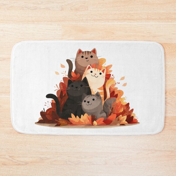 Item preview, Cute Cats in Leaves designed and sold by NicolasGlowArt.
