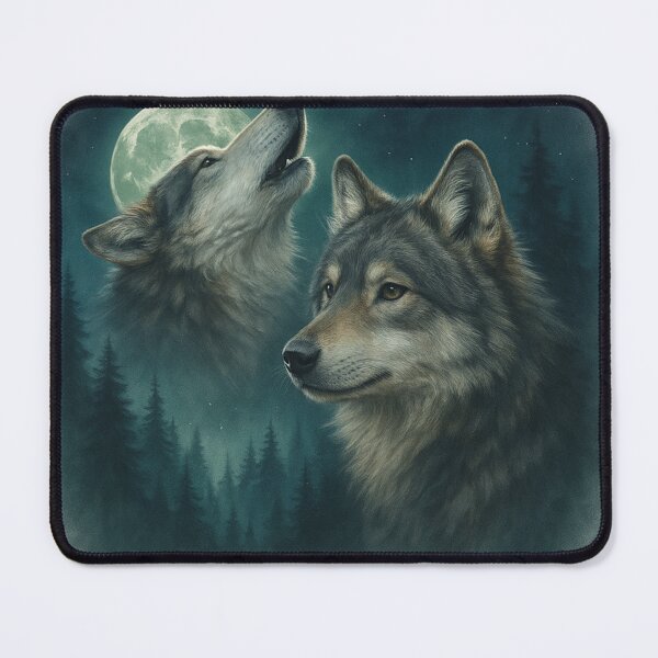 Item preview, Mystic Wolves Under the Moon – Wolf Spirit Night Forest Design designed and sold by DesignsByTaina.