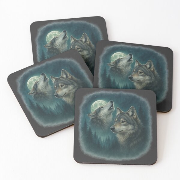 Item preview, Mystic Wolves Under the Moon – Wolf Spirit Night Forest Design designed and sold by DesignsByTaina.