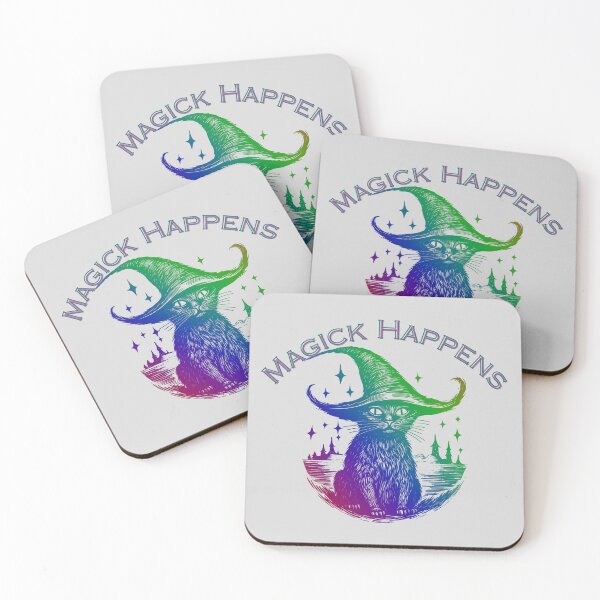 Item preview, Rainbow Witches Cat - Magick Happens designed and sold by Laughing Moon Giftables.