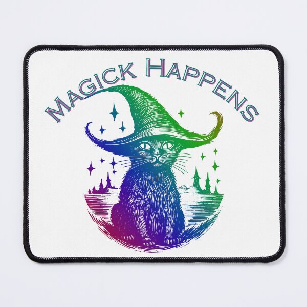 Item preview, Rainbow Witches Cat - Magick Happens designed and sold by Laughing Moon Giftables.