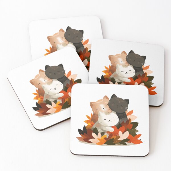 Item preview, Adorable Cats in Leaves designed and sold by NicolasGlowArt.