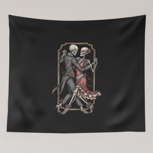 Item preview, Spooky Tango Skeleton Halloween Costume Red Roses Skull Gothic Dancers designed and sold by alenaz.