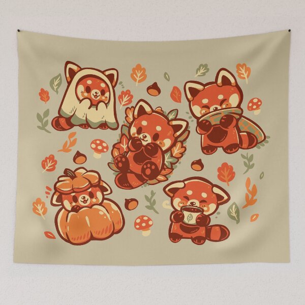 Item preview, Red Panda Autumn Time designed and sold by TechraNova.