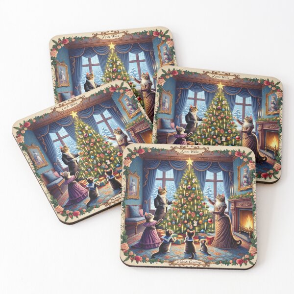 Item preview, Christmas with the victorian Cat family designed and sold by Vintage Designs +.
