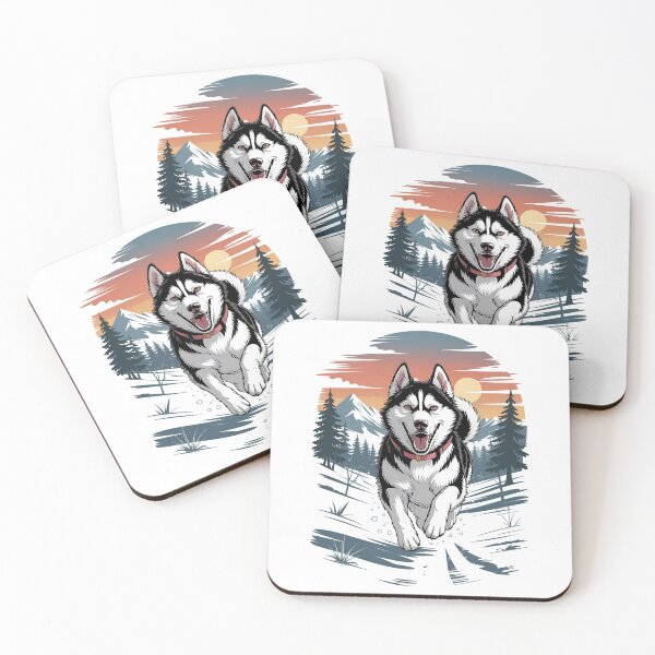Item preview, Husky Dog T-shirt – Cool Sunset Mountain Design for Dog Lovers designed and sold by Print Era.