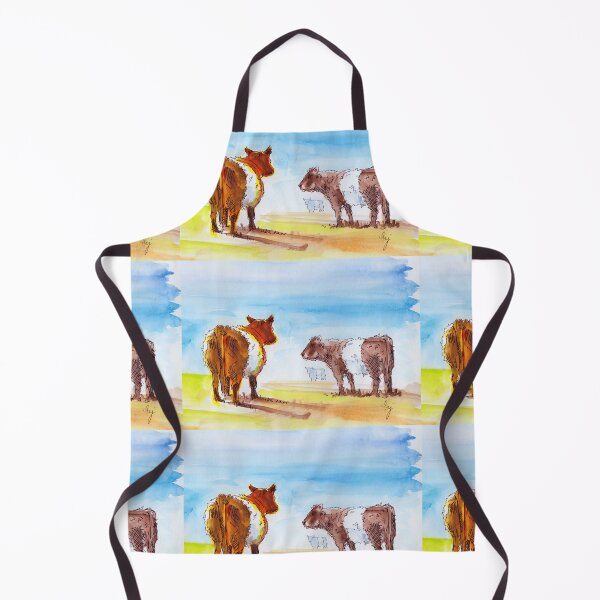 Item preview, Belted Galloway Cows painting orange brown designed and sold by MikeJory.