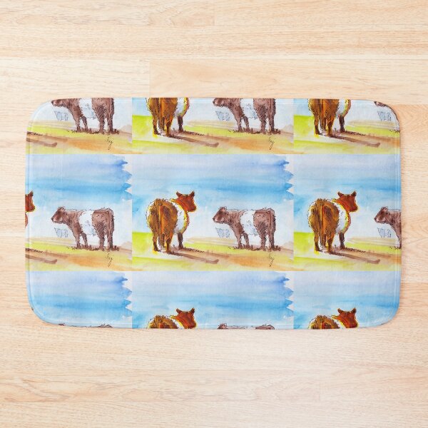 Item preview, Belted Galloway  Cows painting orange brown designed and sold by MikeJory.