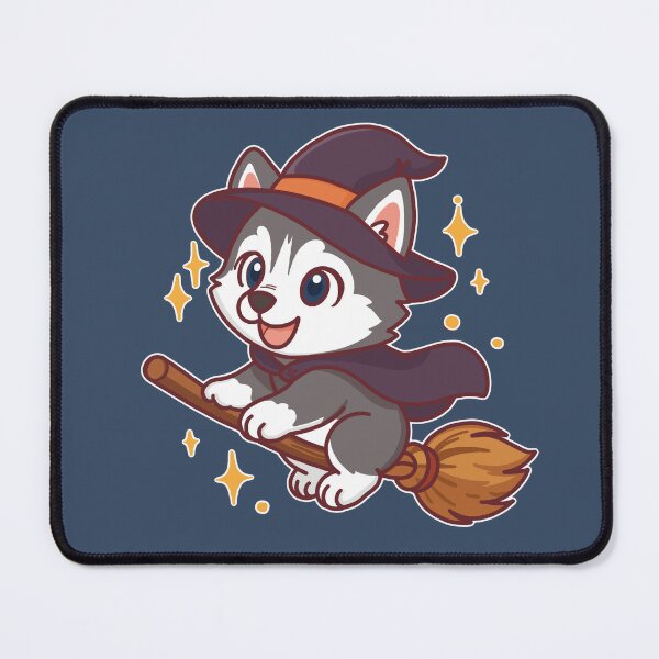 Item preview, Magic Siberian Husky – Cute Halloween Witch Dog on Broom designed and sold by BGMeYou.