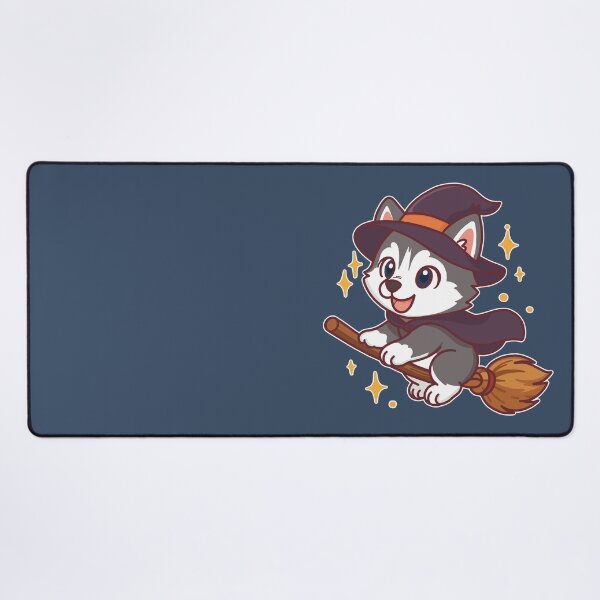 Item preview, Magic Siberian Husky – Cute Halloween Witch Dog on Broom designed and sold by BGMeYou.