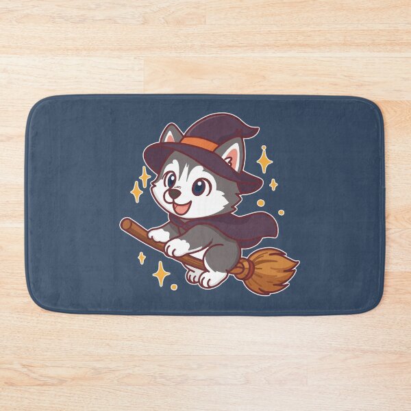 Item preview, Magic Siberian Husky – Cute Halloween Witch Dog on Broom designed and sold by BGMeYou.