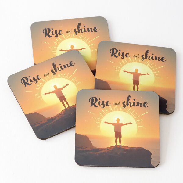 Item preview, Rise and Shine Motivational Art - Positive Morning Quote Poster designed and sold by DesignsByDessie.