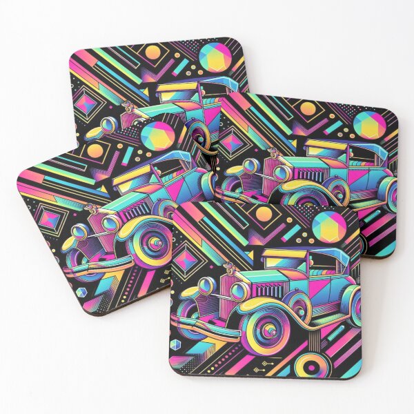 Item preview, Colorful geometric decorative classic car  designed and sold by Dogandesighn.