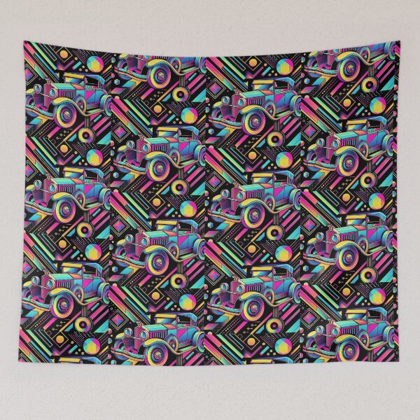 Item preview, Colorful geometric decorative classic car  designed and sold by Dogandesighn.