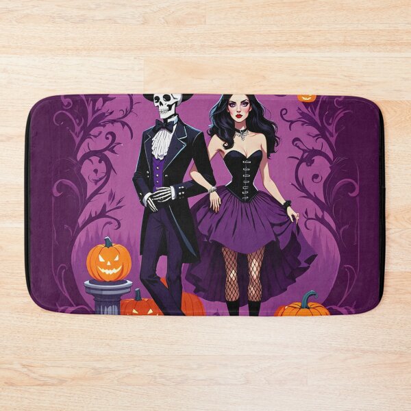 Item preview,  Fancy dapper Skeleton man and Witch girl cool horror art designed and sold by Vintage Designs +.