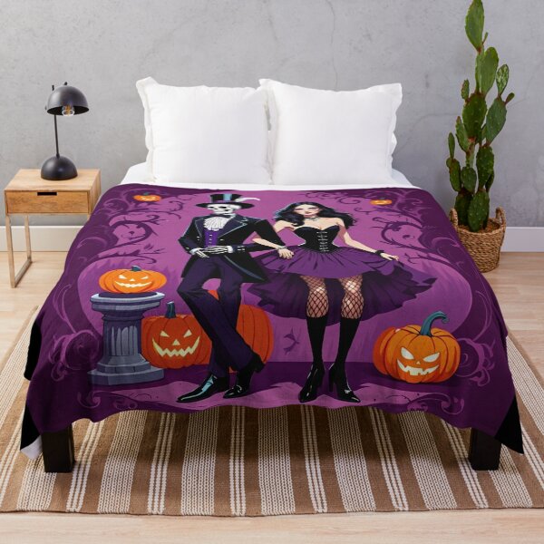Item preview,  Fancy dapper Skeleton man and Witch girl cool horror art designed and sold by Vintage Designs +.