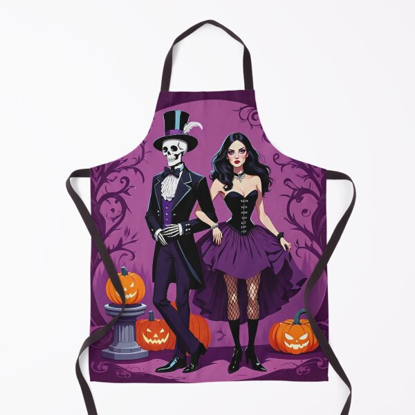 Item preview,  Fancy dapper Skeleton man and Witch girl cool horror art designed and sold by Vintage Designs +.