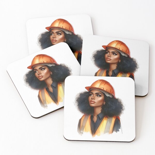 Item preview, Black Woman Engineer Art | Strong African American Female in Hard Hat designed and sold by Lulunza.