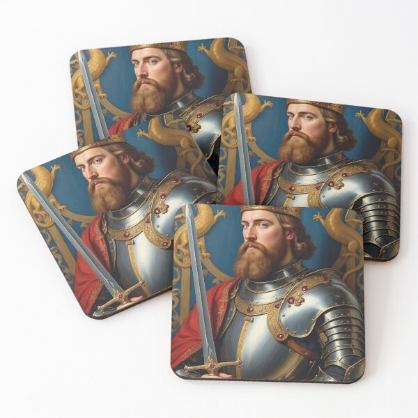Item preview,  Ornate portrait of  King Arthur of Camelot from the Arthurian Legends designed and sold by Vintage Designs +.