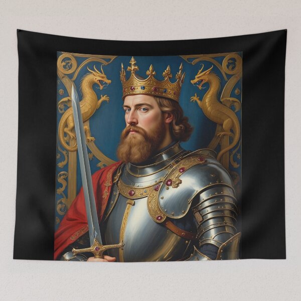 Item preview,  Ornate portrait of  King Arthur of Camelot from the Arthurian Legends designed and sold by Vintage Designs +.