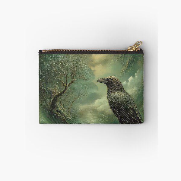 Item preview, surreal folklore dark woodland pond dreamlike composition, folklore symbolism, mysterious and timeless designed and sold by thewandswant.
