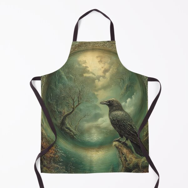 Item preview, surreal folklore dark woodland pond dreamlike composition, folklore symbolism, mysterious and timeless designed and sold by thewandswant.
