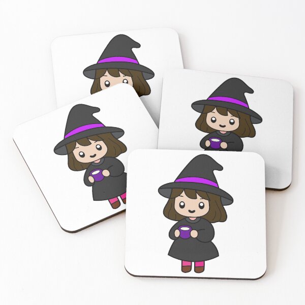 Item preview, Cute and Adorable WITCH Drinking Kawaii Halloween Coffee designed and sold by DibujandoPorfa.