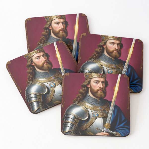 Item preview,  Ornate portrait of  King Arthur of Camelot from the Arthurian Legends designed and sold by Vintage Designs +.