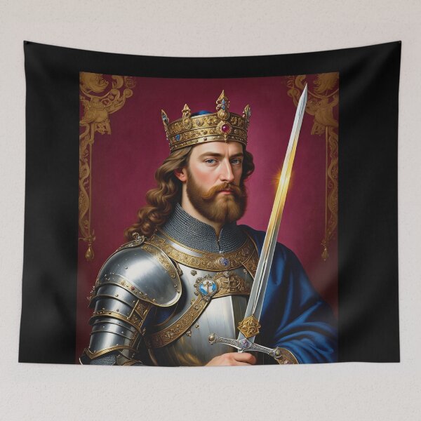 Item preview,  Ornate portrait of  King Arthur of Camelot from the Arthurian Legends designed and sold by Vintage Designs +.