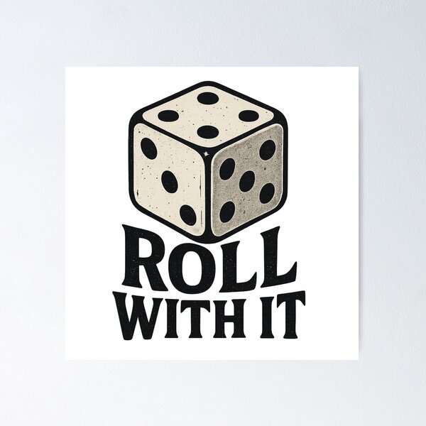 Artikelvorschau, Roll With It Distressed Dice Gaming entworfen und verkauft von NovaMoodCo.