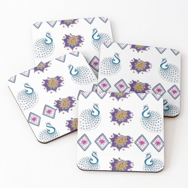 Item preview, Peacock & Paisley Rangoli Pattern – Vibrant Indian Folk Art designed and sold by BulletKitty82.