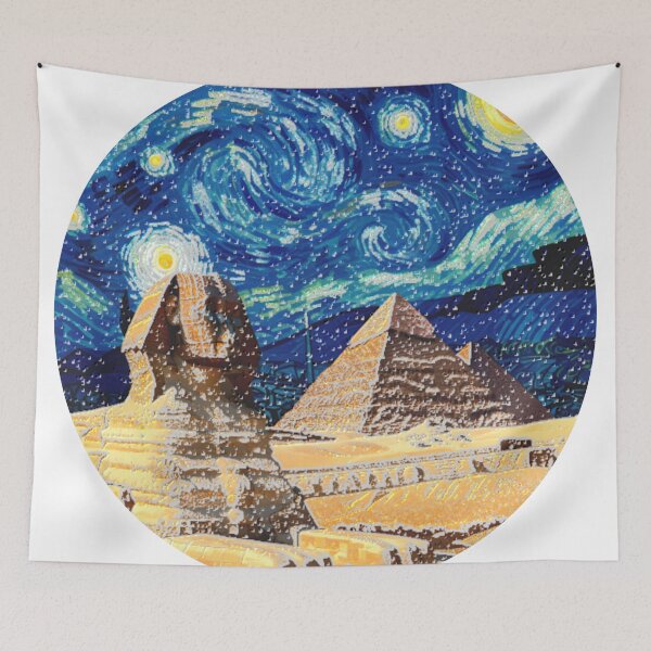 Item preview, sphinx hsl starry night colorful abstract egyptian design designed and sold by SmashingDeals.