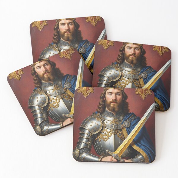 Item preview, Ornate portrait of  King Arthur of Camelot from the Arthurian Legends designed and sold by Vintage Designs +.