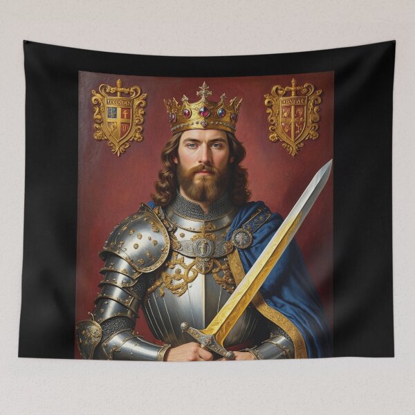 Item preview, Ornate portrait of  King Arthur of Camelot from the Arthurian Legends designed and sold by Vintage Designs +.