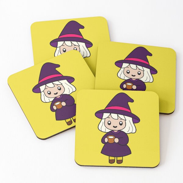 Item preview, Copy of Cute and Adorable Kawaii Halloween Witch Drinking Coffee designed and sold by DibujandoPorfa.