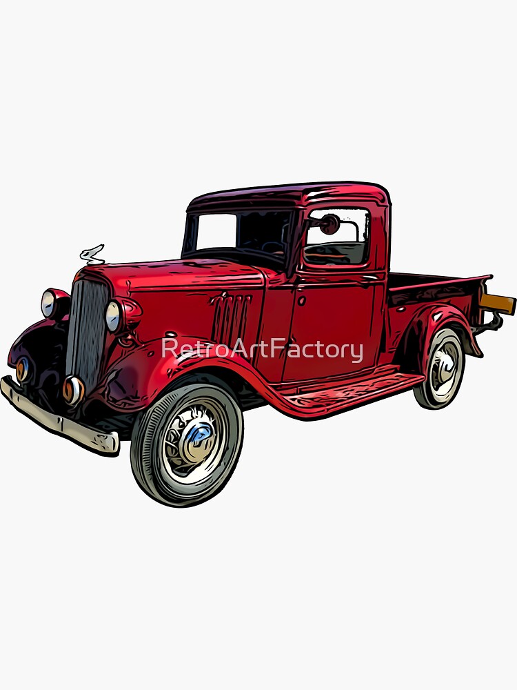 Old Red Truck 1930's by RetroArtFactory