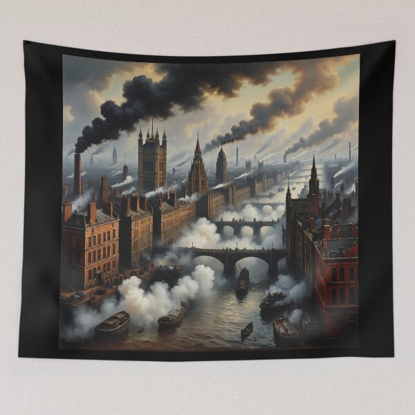 Item preview, Copy of Victorian Era London with steam and industrial elements after JMW Turner designed and sold by Vintage Designs +.