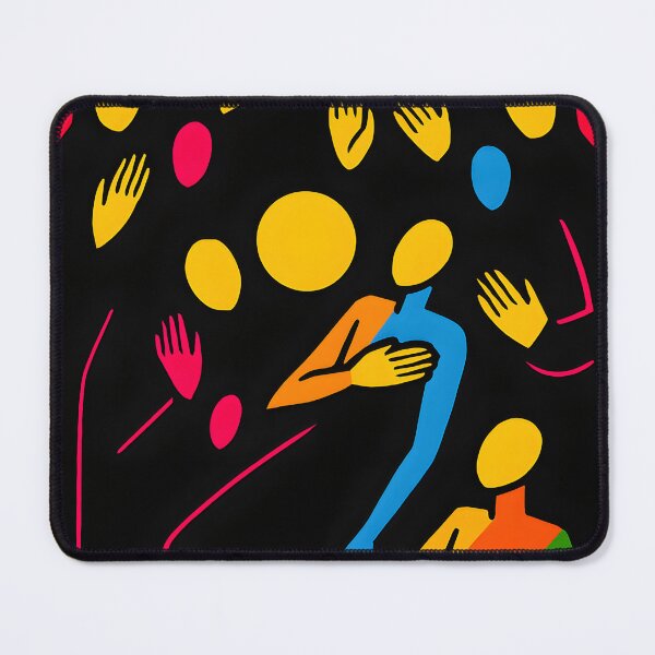 Item preview, Wedding ceremony, people standing, celebrating and dancing happily, with only their hands and round faces visible, and different people in a pop art style and manner, white, black, red, orange designed and sold by jotcar.
