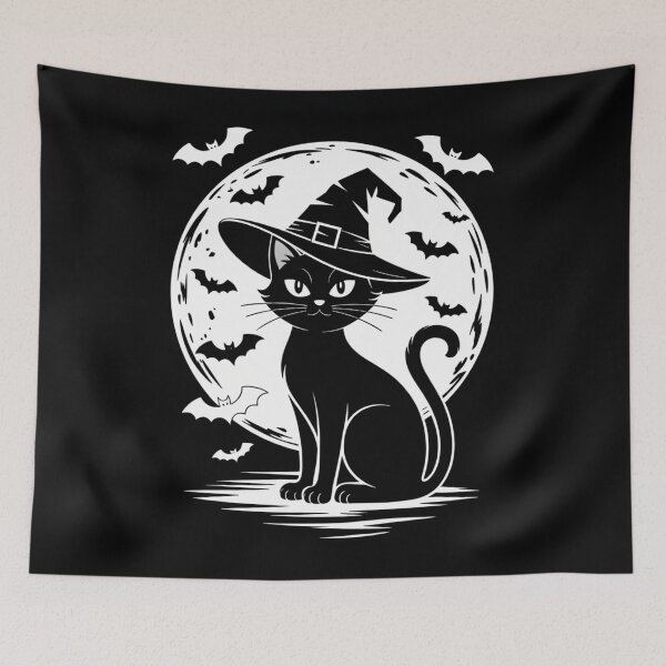 Item preview, Halloween Cat Witch designed and sold by tearbytea.