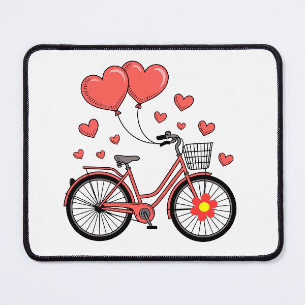 Item preview, Valentine Bicycle with Heart Balloons Romantic Love Design designed and sold by styleonestaa.