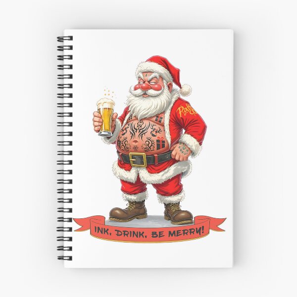 Item preview, Tribal Santa Tattooed - Ink, Drink, Be Merry designed and sold by SkullTroops.